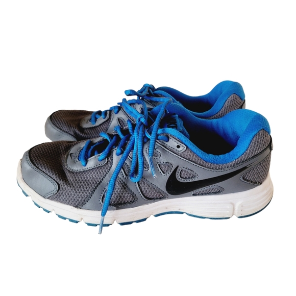 Nike Other - Nike Revolution 2 Gray / Blue Running Shoes 8.5